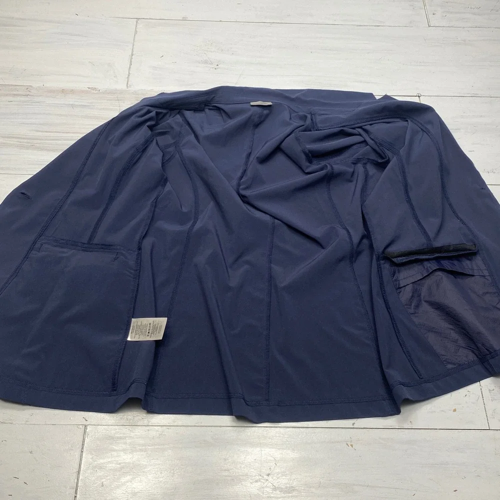 Eddie Bauer Blazer Women 10 Navy Blue Performance Stretch Travel Jacket Light